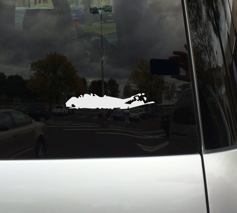 Applicable Pun Long Island Shape - Paumanok - White Vinyl Decal Sticker for Car, MacBook, Laptop, Tablet and More (6 Inch)